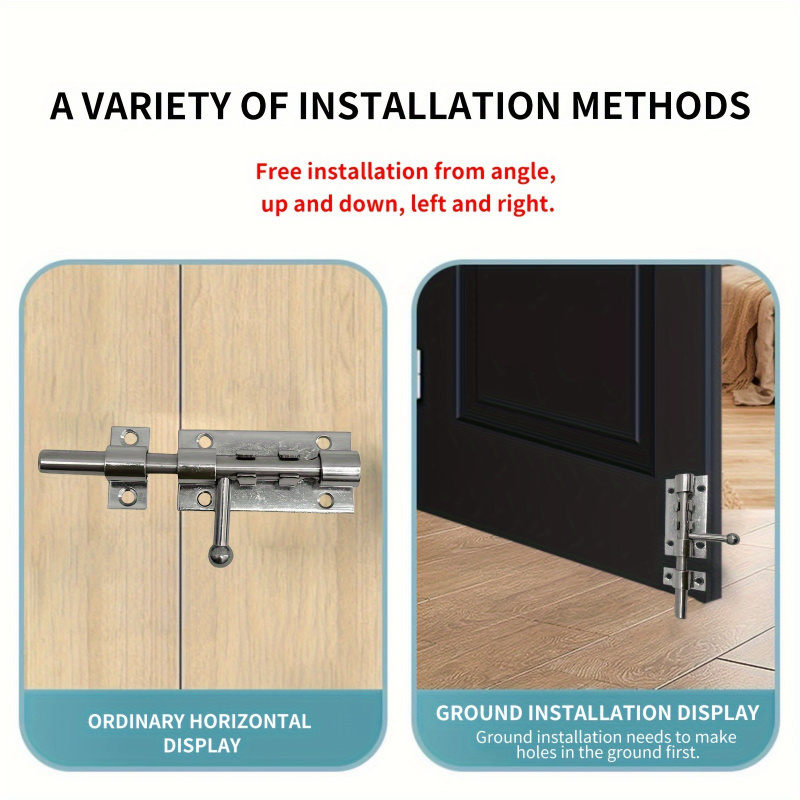 Super Protective Stainless Steel Sliding Door Lock - Thickened Pin ，Wooden fence、Shed、Courtyard Door
