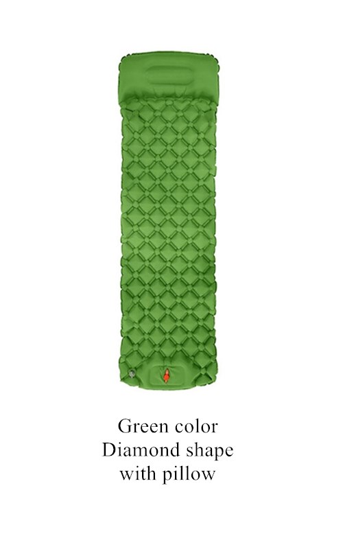 Camping Mat Voet Luchtbed Opblaasbaar Matras Nylon Tpu Slapen Pad Lichtgewicht Vochtbestendige Air Matras Draagbare: D GREEN PILLOW