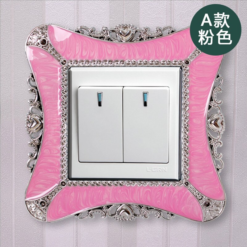 Autocollant interrupteur en plastique Style cour européenne, autocollant interrupteur simple et Double, couvercle de protection, adhésif mural , décoration de la maison: SKU-16