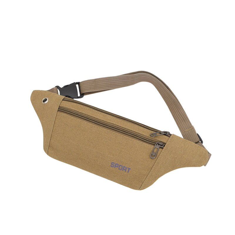 De Leisure Mens Satchel Purse Drie Lagen Close-Fitting Sport Mannen Canvas Borst Pakket Terug Perceel Trend: Khaki