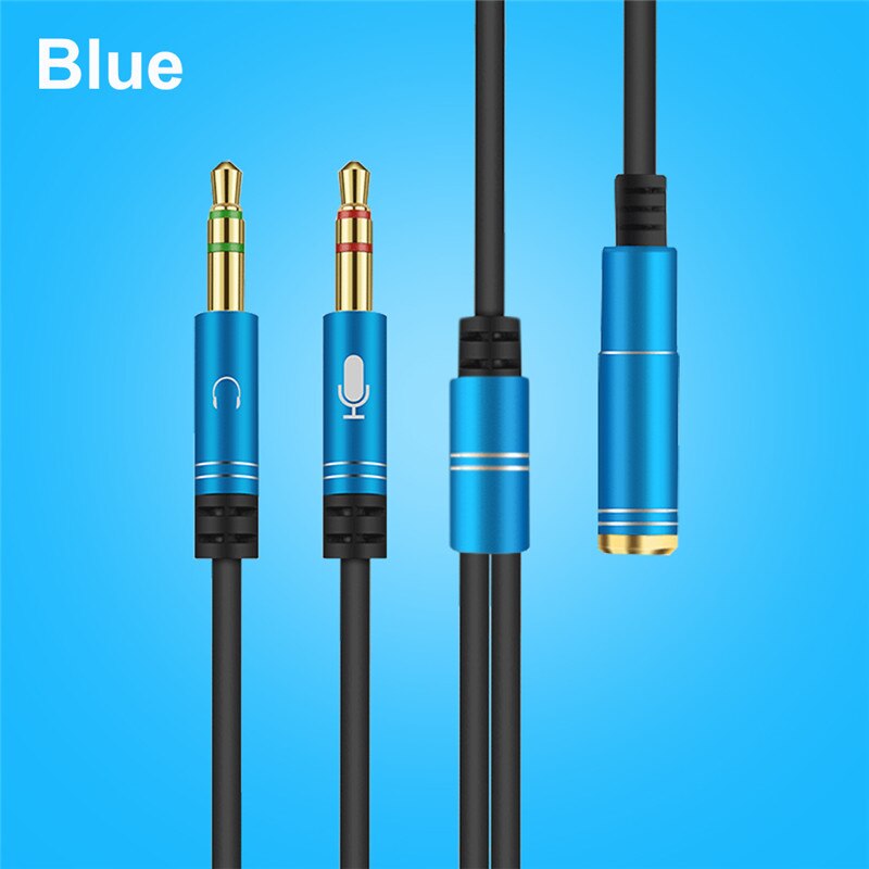 Robotsky 3.5 Mm Jack Smartphone Hoofdtelefoon Splitter Kabel 1 Female Naar 2 Mannelijke Stereo Audio Y Splitter Kabel: Blue