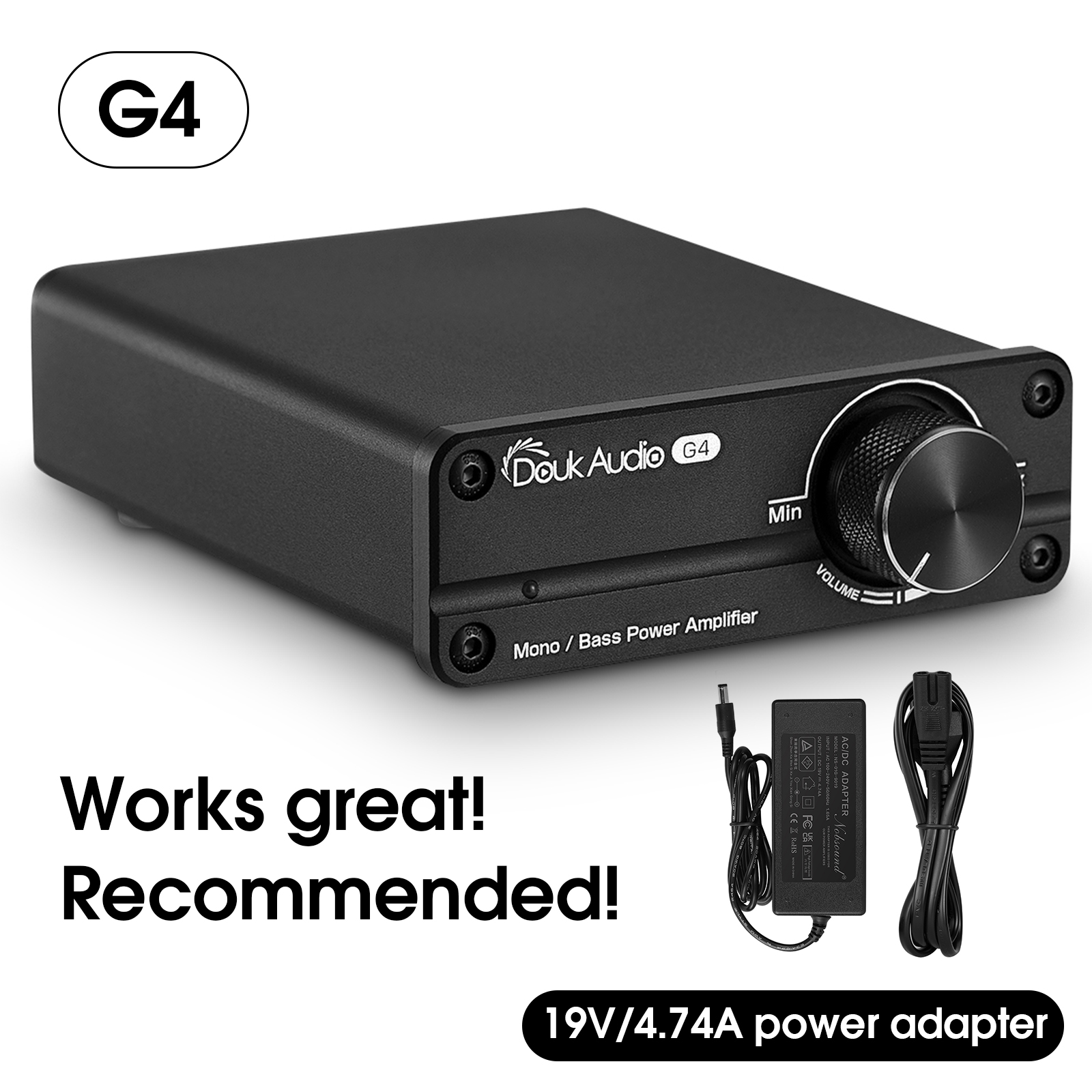 Douk Audio G4 Mini Subwoofer / Full-Frequency Mono Channel Digital Amplifier HiFi Audio 100W Home Desktop Power Amp: Orange