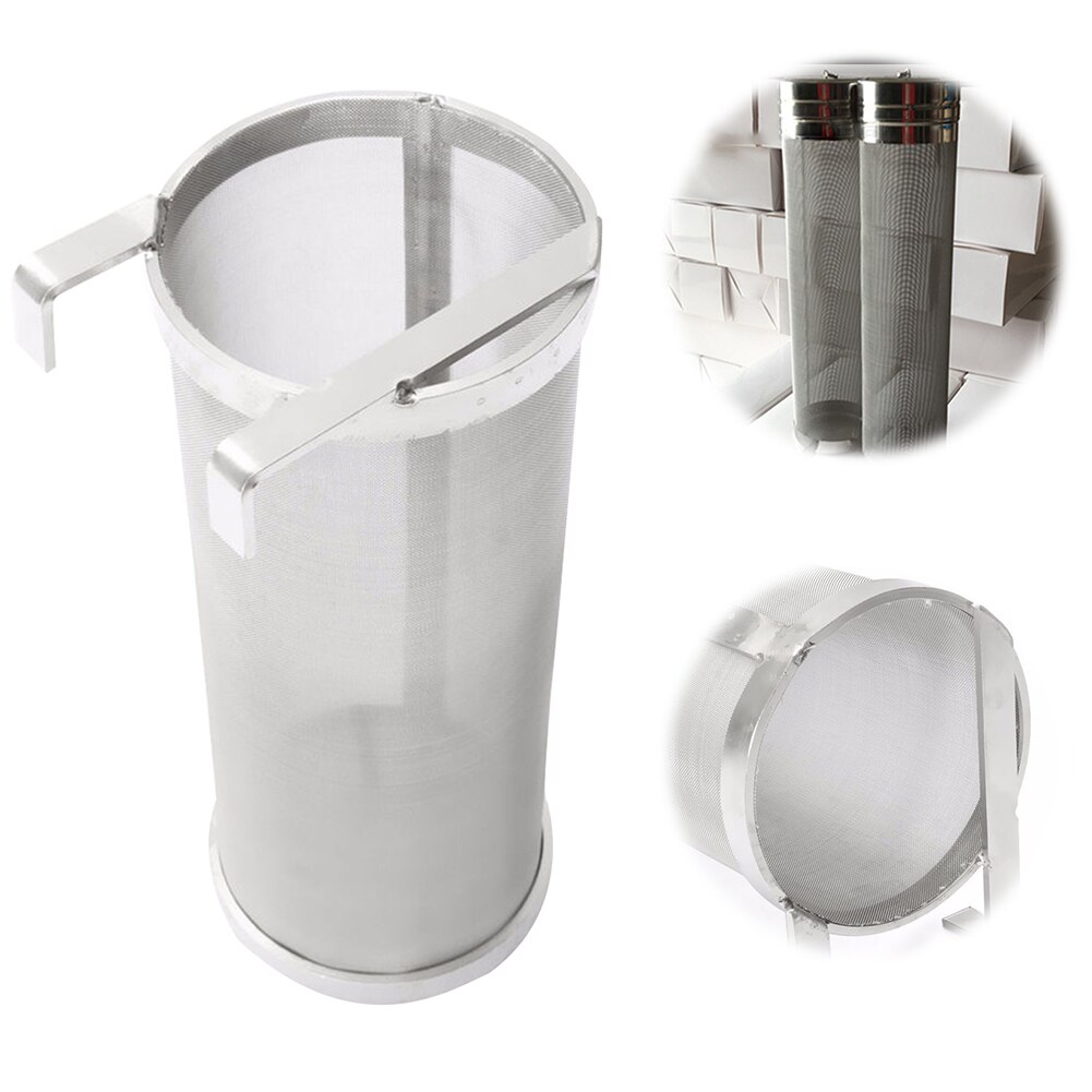 Filtro de acero inoxidable 304 Hop Spider, filtro Homebrew Beer Pellet Hop de 100x255mm, filtro de 400 micras para hervidor de cerveza HTML