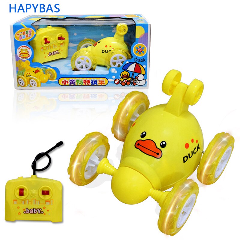 Tout dessin animé mignon Mini Led RC 360 Wheelie télécommande Radio contrôle Twister cascadeur voiture rouleau rotation roue véhicule moteur jouet