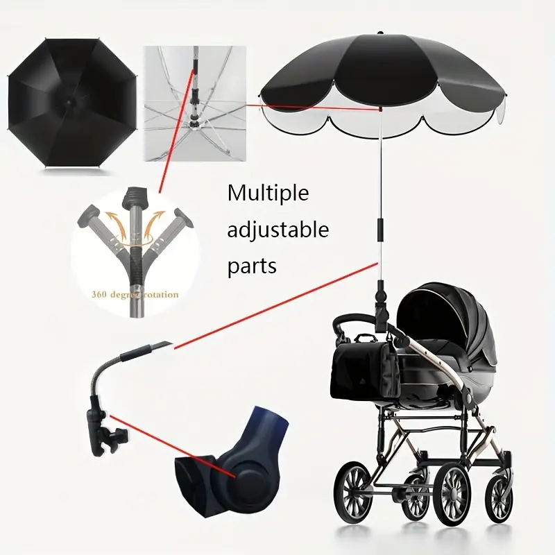 Universele Baby Auto Kinderwagen Paraplu Verstelbare Schaduw Paraplu Uv Zonnescherm Voor Kinderwagen Accessoires Zonneklep Draagbare Parasol Items
