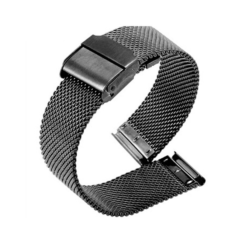 18 20 22mm zachte milanese horlogeband gesp vervangende band horloge accessoires band voor samsung galaxy watch 3/ active 2 armband: Zwart / 22mm