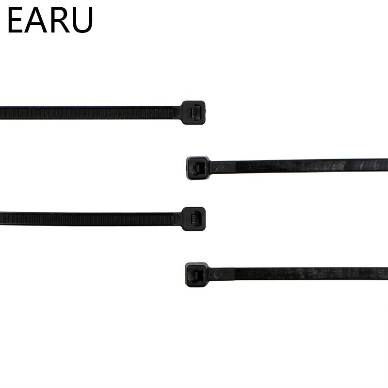 Plastic Nylon Draad Cable Zip Ties Zelfsluitende Kabelbinders 100 Stuks Zwart Wit Kabelbinders Vast Loop Tie organiser Fasten Kabel
