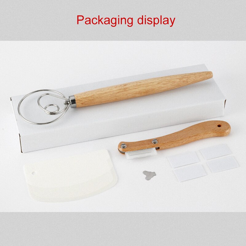 Bread Baking Tool Set Bread Scraper Dough Whisk Dough Scraper for Bread Cake Pizza Health99