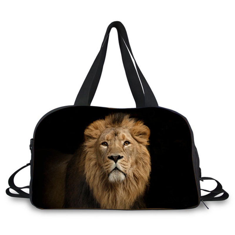 Dier leeuw prints bag organizer reistas grote weekend sporttas carrying sport tas met schoenen compartiment