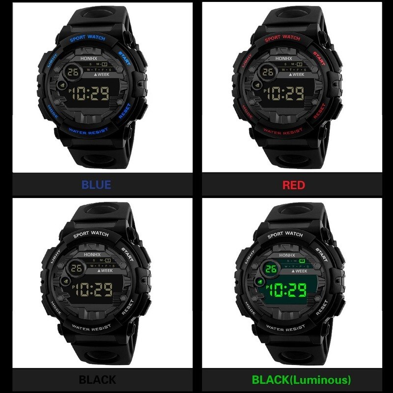 HONHX – montre électronique de luxe pour hommes, affichage numérique LED, Date Sport, pour l'extérieur