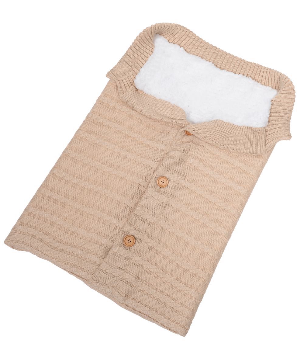 Warm Baby Blanket Knitted Newborn Swaddle Wrap Soft InfantSleeping Bag Footmuff Cotton Envelope For Stroller Accessories Blanket: 3