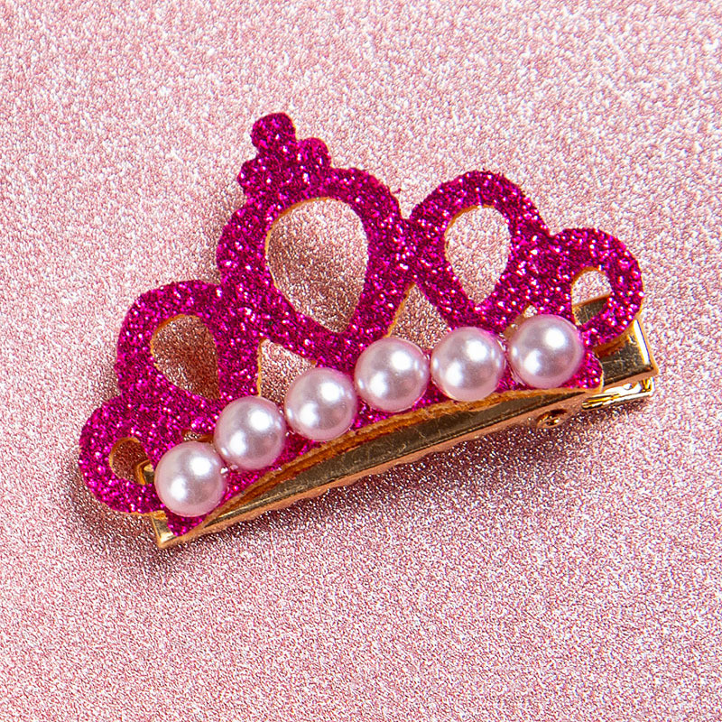 Pinzas para el pelo para perros pequeños, lazos con forma de corona de perlas de imitación, pinzas para el pelo de gato, tocado de aseo, accesorios para mascotas, 1 ud.: Gris claro
