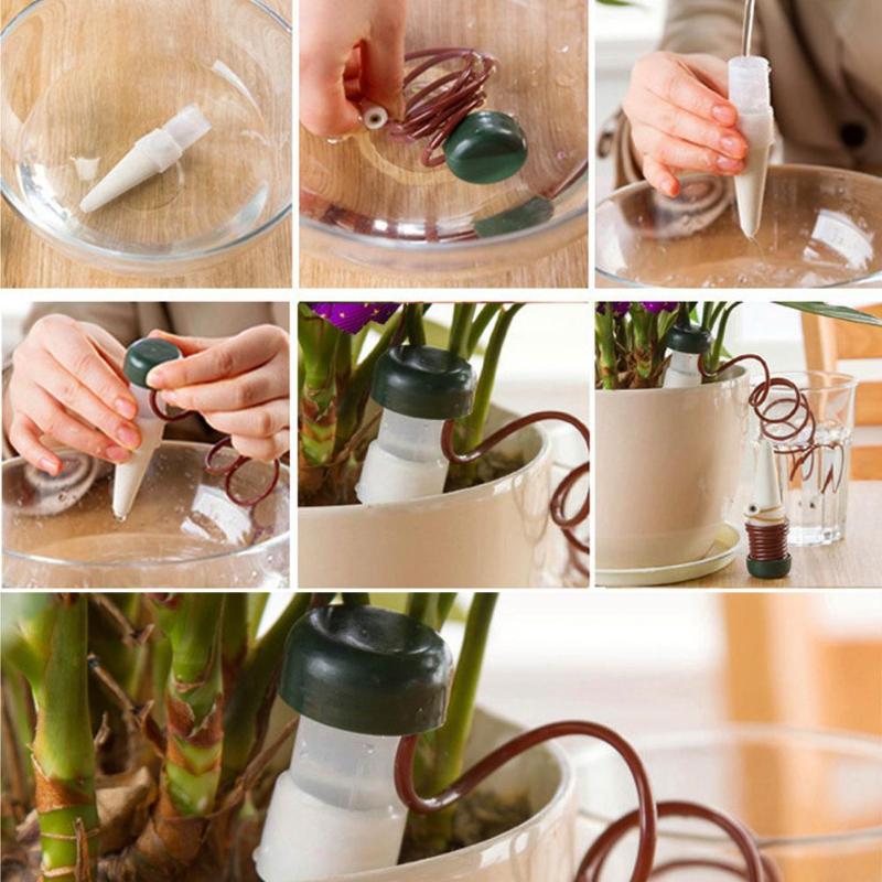 Herramienta de riego automático para jardín, sistema de riego por goteo automático para interior, plantas, espiga para hogares, novedad, 8 Uds.