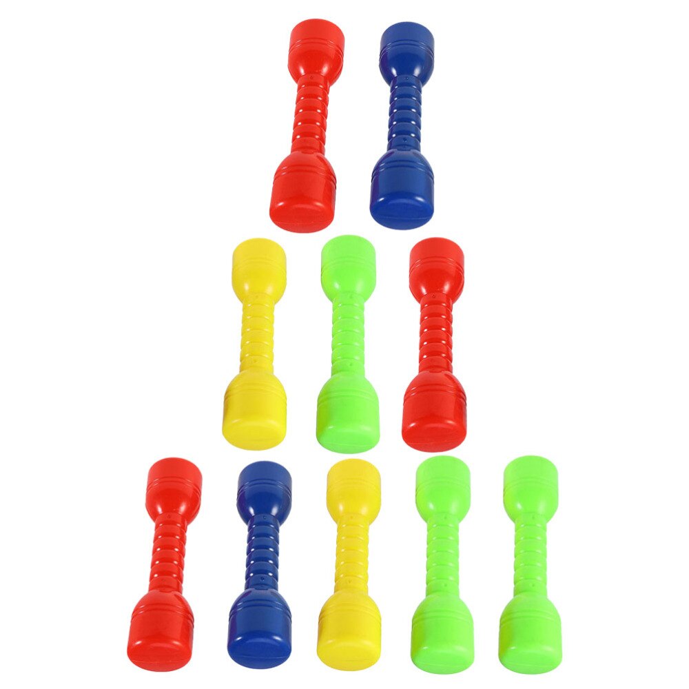 10pcs Dumbbells Exercise Ergonomic Plastic Fitness Barbells Small Dumbbells Hand Bars for Children: Default Title