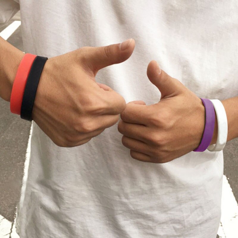 12 Color Silicone Rubber Elastic Sport Wristband Cuff Bracelets Bangles For Women Men Popular Simple Accessories