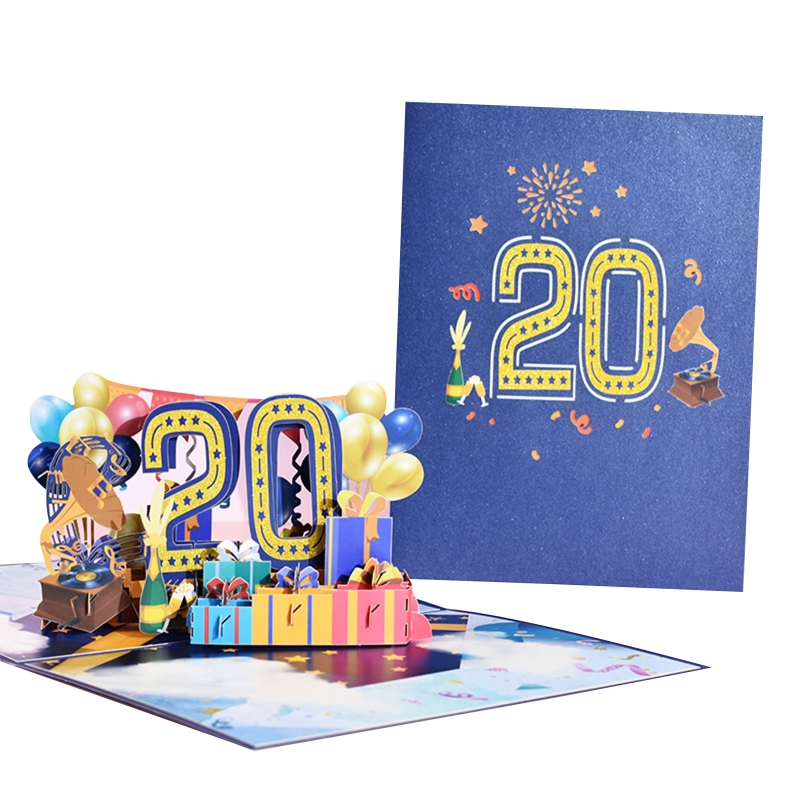 3D Pop Up Cards Romantic Anniversary Greeting Card 1st 10/18/20/30/40/100th Anniversary for Valentines Day Wedding All Occasion: 20th