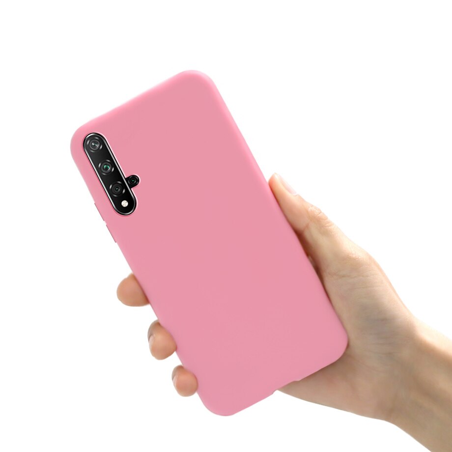 Huawei Nova 5T matowy futerał Huawei Nova 5T etui na telefon Huawei Honor 20 20S odporny na wstrząsy cukierki kolor projekt TPU silikonowe miękkie etui: Nova 5T / Pink