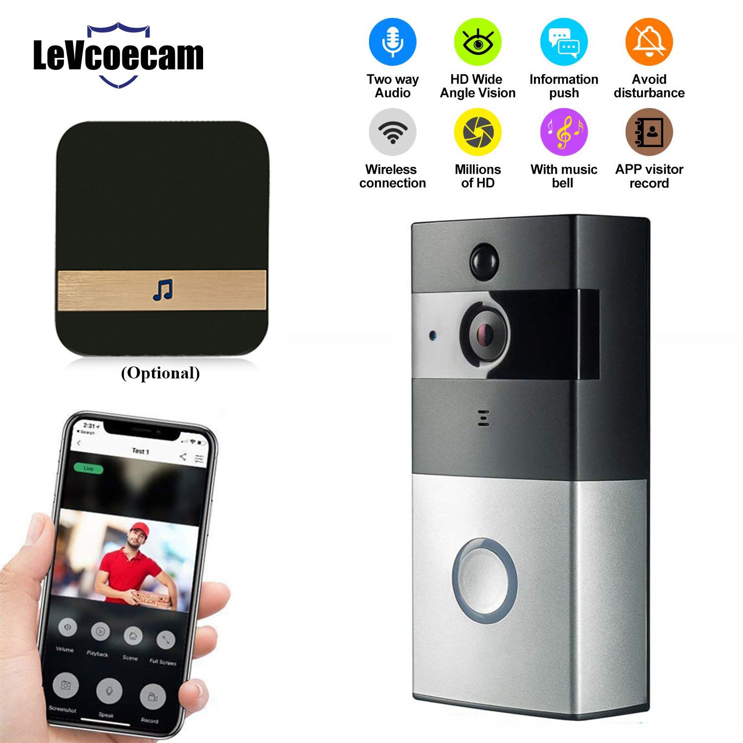 Smart Ip Video Intercom Wifi Video Deurtelefoon Deurbel Wifi Deurbel Camera Voor Appartementen Ir Alarm Draadloze Beveiliging Camera