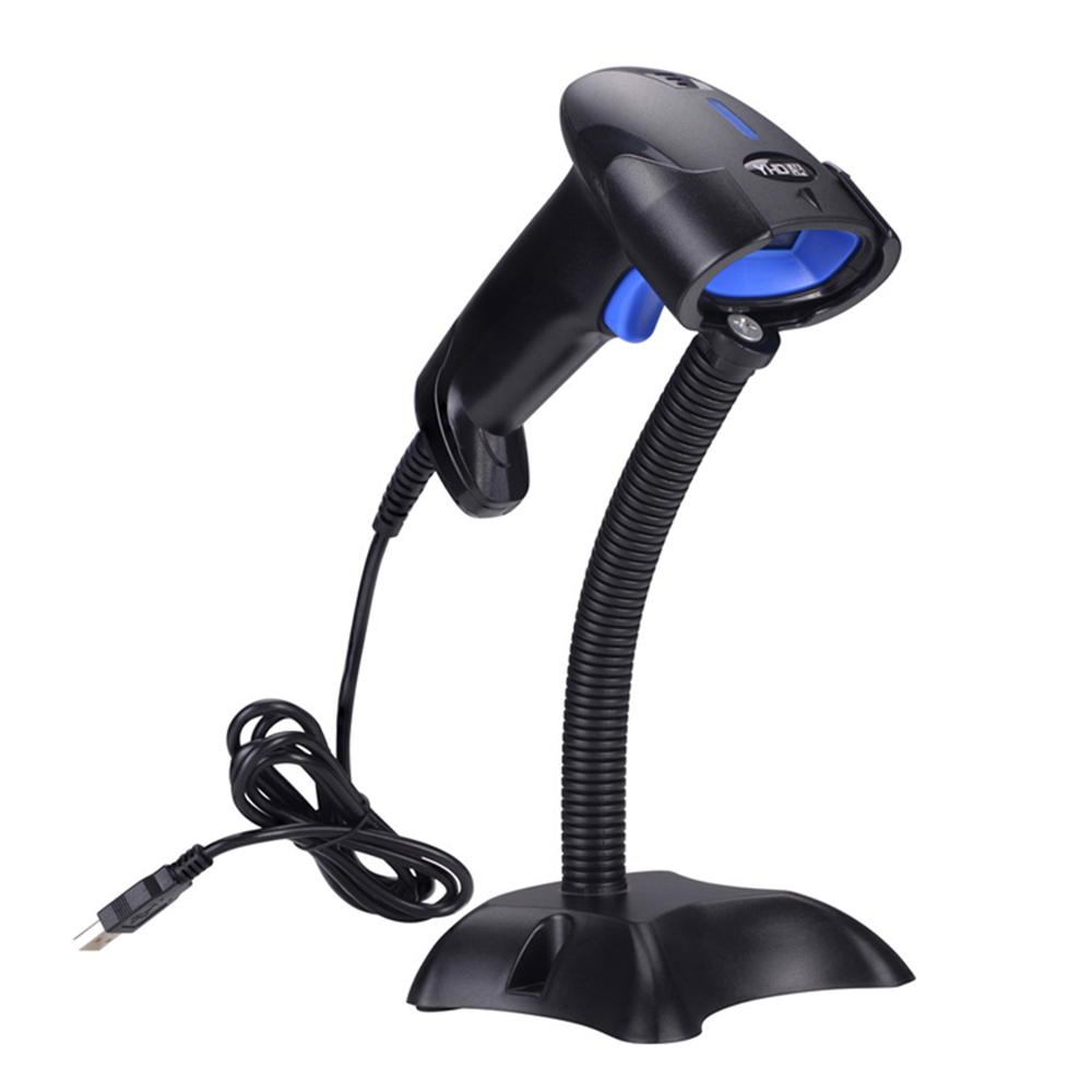 Barcode Scanner Wired Handfree CCD 1D Barcode Scanner Stand Read UPC EAN Handheld Barcode Scanning Gun for Supermarket Shop