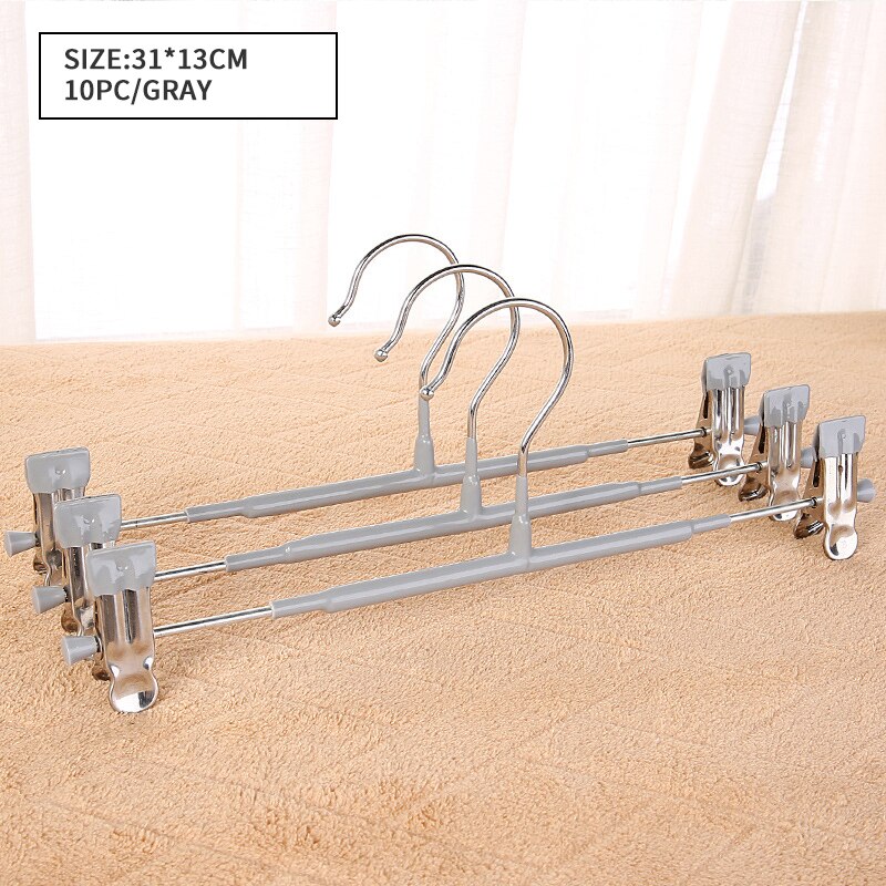10Pcs Rvs Kledingrek Droogrek Broek Clip Draagbare Aanpassing Non-Slip Broek Rack Jurk Rack Closet organizer: 8