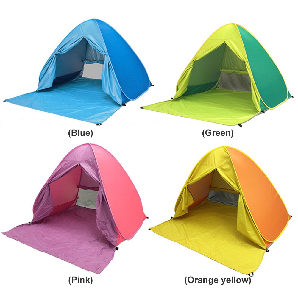 Pop up strandtelt solcreme telt anti-uv baldakin telt rejser bærbar hurtigåbning foldet udendørs telt m / gardin