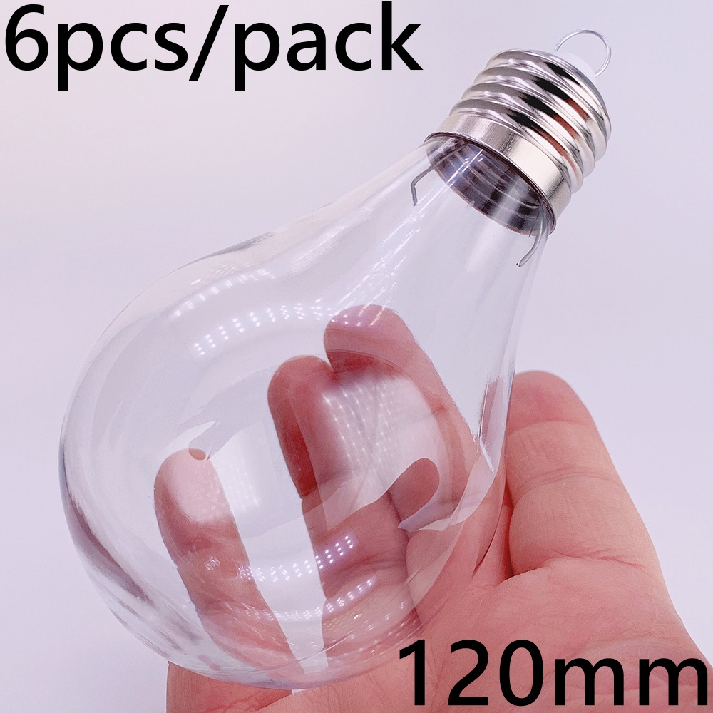 6 Stuks X Diy Shatterproof Transparant Huis Kerstversiering Kerstbal Ornament 115*60Mm Plastic Diamant