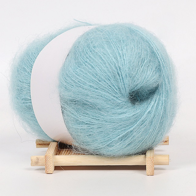 25G Zachte Dunne Mohair Garen Voor Breien Trui Fijne Pluche Wol Haak Garen Hand Geweven Garen Fiber Licht effen Kleur: 14