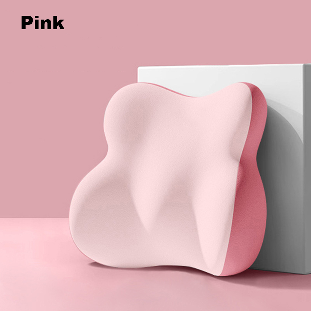 Morbido cuscino di supporto lombare per sedile di guida Cuscino lombare in memory foam Cuscino di supporto lombare per alleviare il dolore alla schiena per seggiolino auto: Colore rosa
