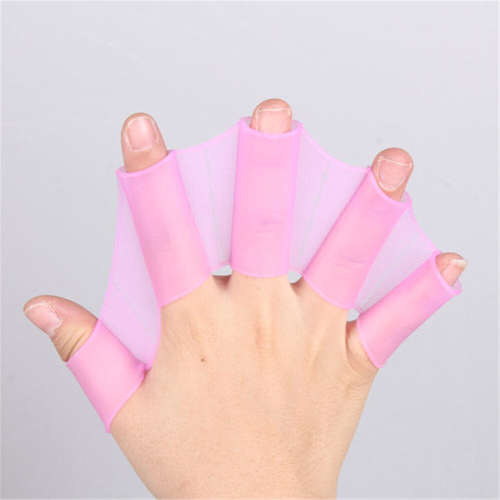 Aleta de dedo de mano para natación, accesorio de piscina para aprender, manoplas de entrenamiento, manoplas de buceo, paletas de piscina: Morado / S