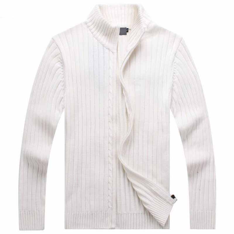 Misniki-suéteres informales para hombre, ropa de punto con cuello levantado, cremalleras ajustadas, cárdigans, M-3XL, AXP29,