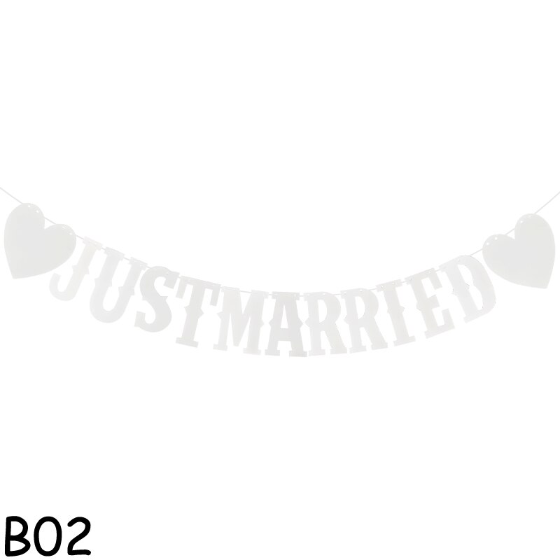 Wedding Decoration Bride/groom White"JUST MARRIED&amp;MARRY ME "letter Paper Garland Banner Paper Garland Banner Event Party Supply: B02