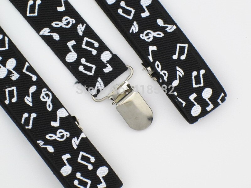 BD018-L Size Heren Modieuze 1 Inch Breed Zwart Wit Muzieknoot Jarretel Vrouwen Brace