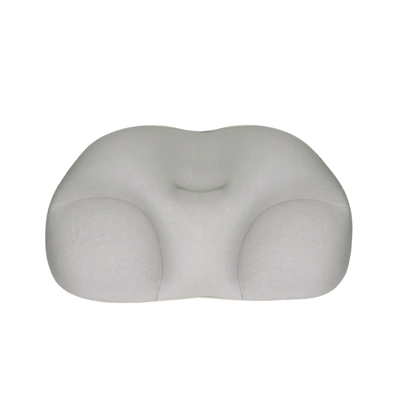 3D Neck Micro Airball Pillow Deep Sleep Addiction Head Rest Air Cushion Pressure Relief Pillows Washable PillowCase Covers: Light gray