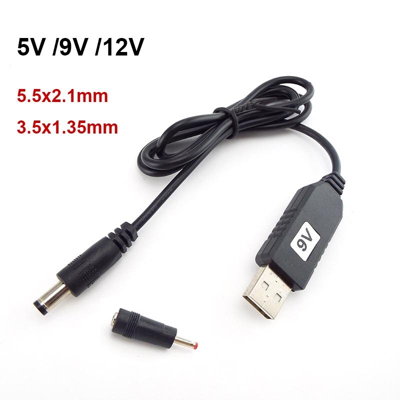 Usb 5V Dc 5V 9V 12V 5.5Mm 3.5Mm Usb Power Boost Lijn Stap up Module Plug Connector Converter Adapter Kabel 2.1x5.5mm