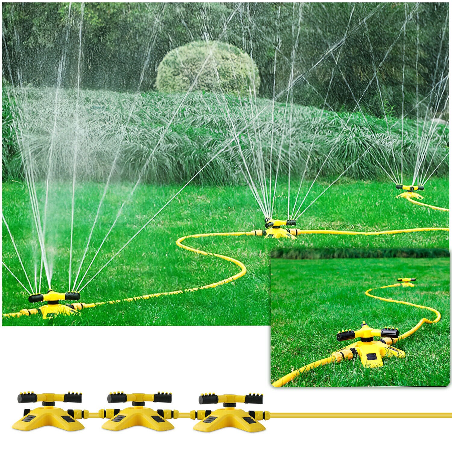 360 Auto Garden Lawn Sprinkler System Garden Watering Patio Yard Garden Hose Irrigation System