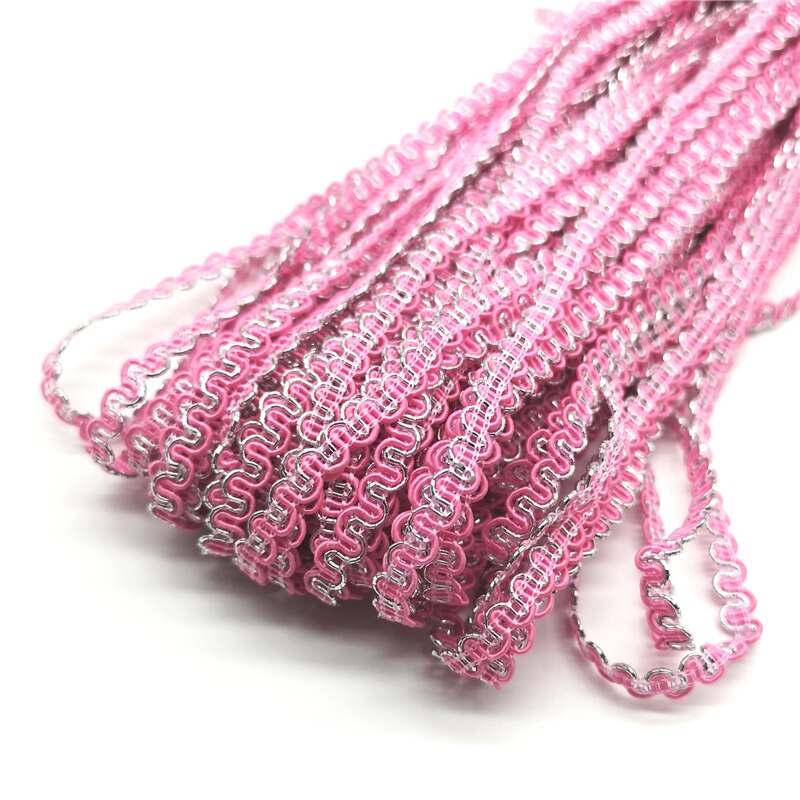 Cinta de encaje ondulado de línea dorada y plateada, 5 yardas, 6mm, vestido de actuación en escenario, disfraz, adornos hechos a mano, accesorios para de boda # Ro: Láser brillante