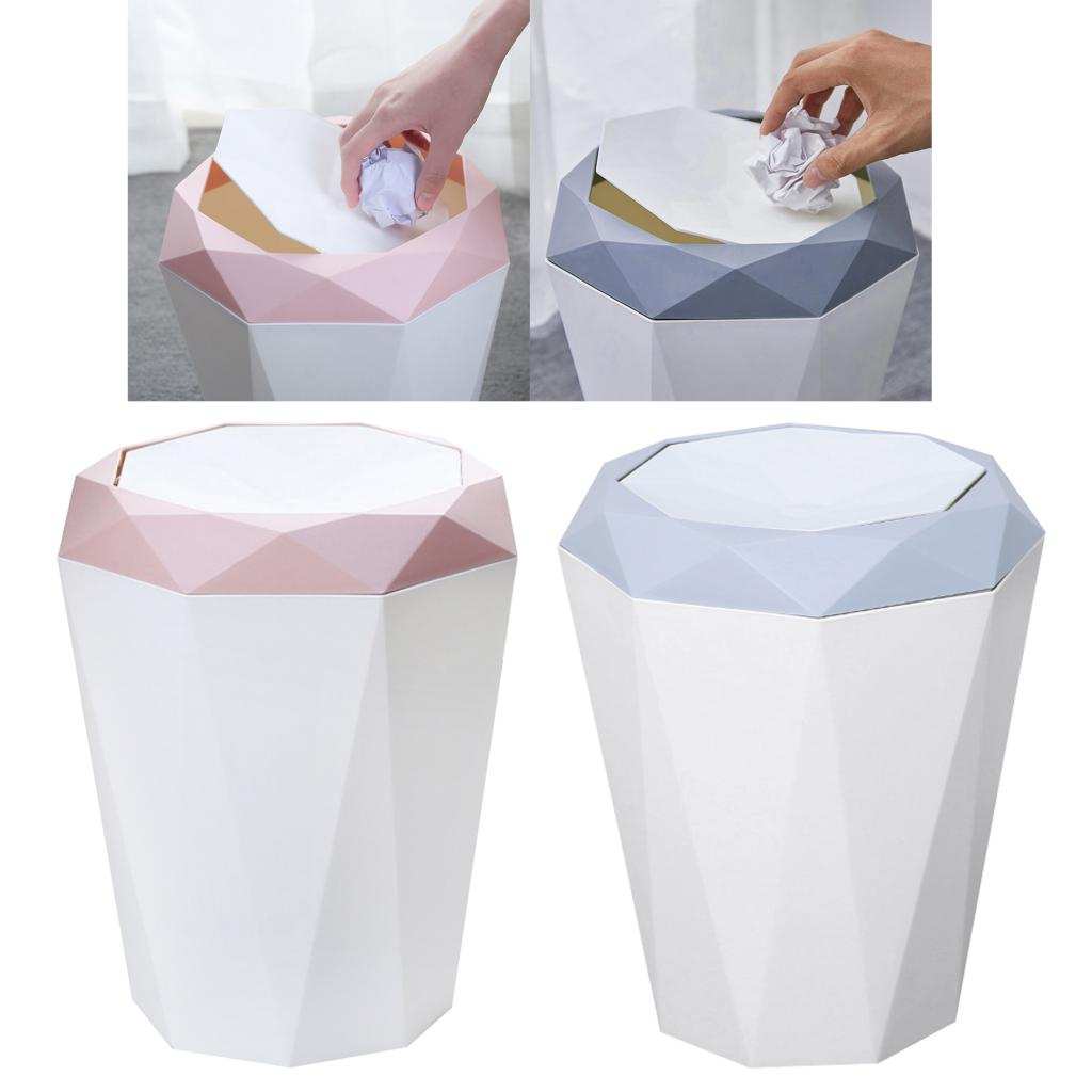 Modern Simple Home Rubbish Bin Trash Can Plastic Waste Rubbish Garbage Bin Wastebasket Trash Can Office Living Room