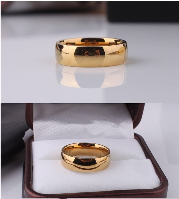 Never fading rose Gold Color 6mm Brand Rings For Women men Wedding lovers Rings Rose Gold Fine jewelry