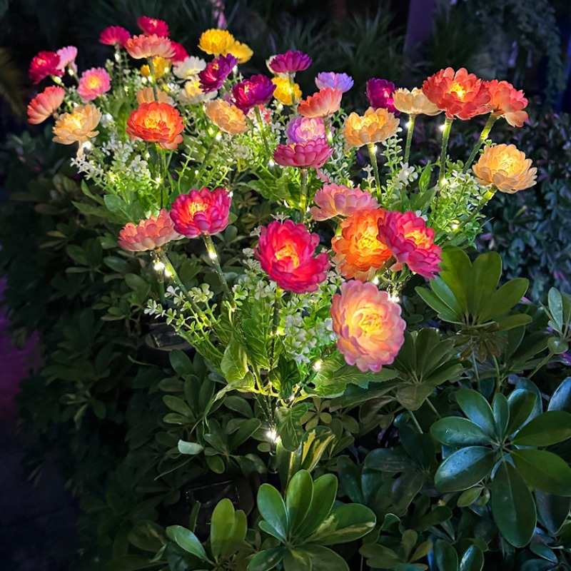 LED-verlichting op zonne-energie Sneeuw Lotusbloem Gazonlamp Buiten Waterdicht Voor Tuin Patio Tuindecoratie Bloem Feestlamp