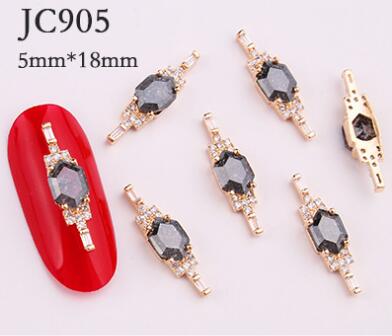 Bijoux d'ongle rouge avec zircon et chaîne, décoration autocollante avec diamant, licorne, , directement depuis l'usine,: 905