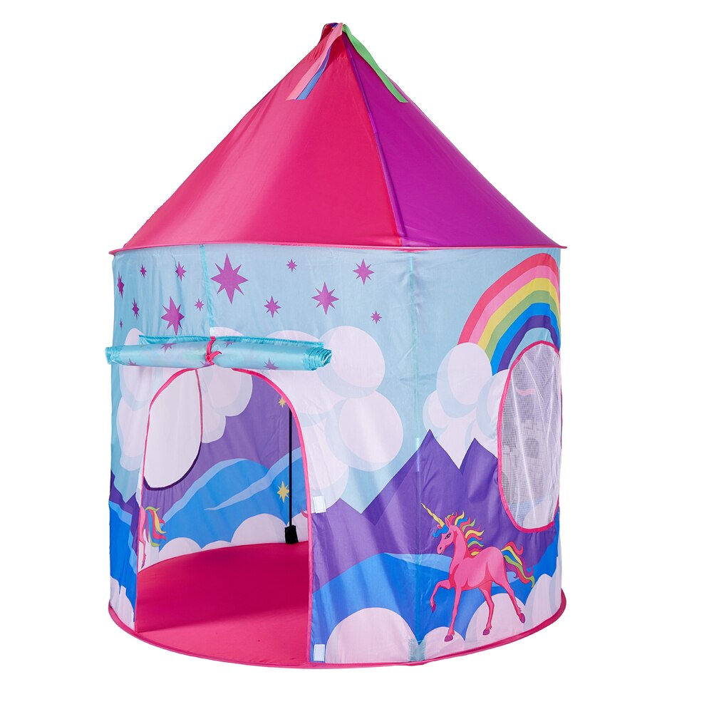 Unicorns Children Tent Cartoon Animal Princess Girl Pink Toys Play House Portable Castle
