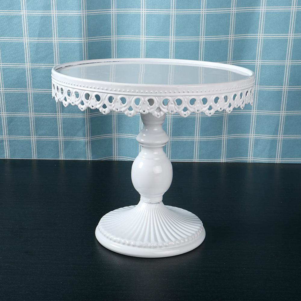 bases para postres Soporte metálico redondo para Tartas, soporte para postres, Base de hierro para cupcakes, placa de exhibición de Pedestal, blanco para suministro de decoración de tartas y fiestas de bodas