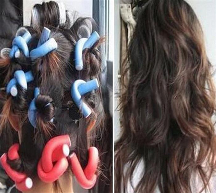 Varillas flexibles para rizar el pelo, rodillo de aire mágico para rizar el pelo, pegatinas de colores aleatorios