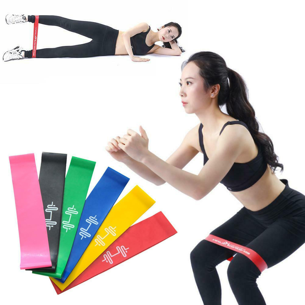 6Pcs/Set Resistance Bands Power Heavy Strength Gym Exercise Fitness Yoga