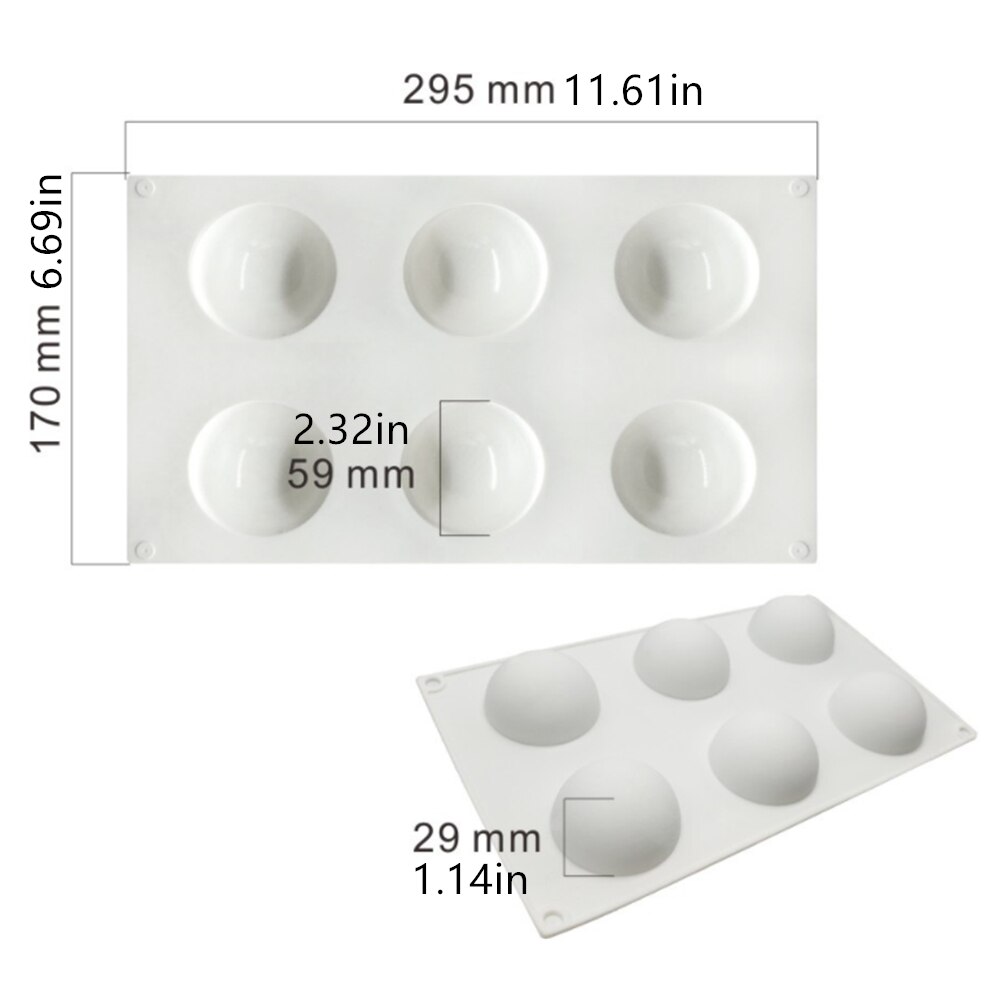 6/8 cavités champignon forme ensemble Silicone moule demi rond gâteau moule cône Silicone moule gâteau décoration outils gâteau outils: C