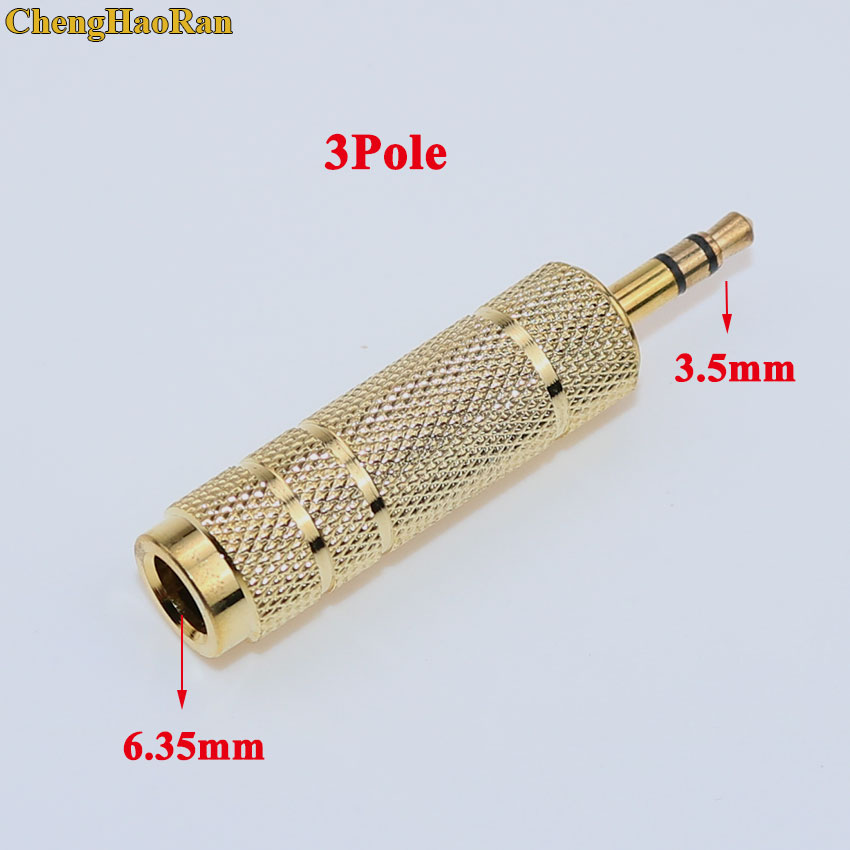 ChengHaoRan 2Stck Männlichen zu 6,5mm Weibliche 3,5 stecker zu 6,35 Jack Mono Stereo Lautsprecher Audio- Adapter konverter für telefon PC Notizbuch