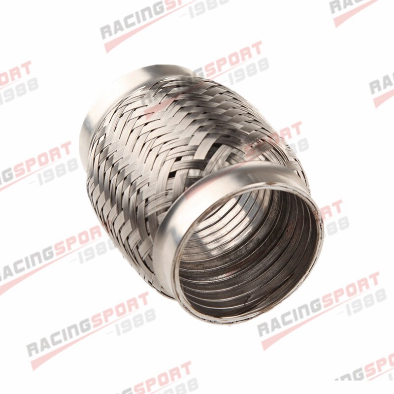 3" Exhaust Flex Pipe 4" Length Stainless Steel Coupling Interlock