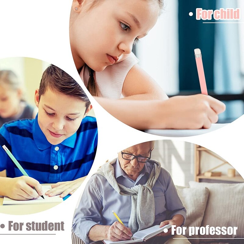 18 Pcs Inkless Pencil Reusable Everlasting Pencil Eternal Pencil Erasable Pencils with Eraser for Writing Drawing