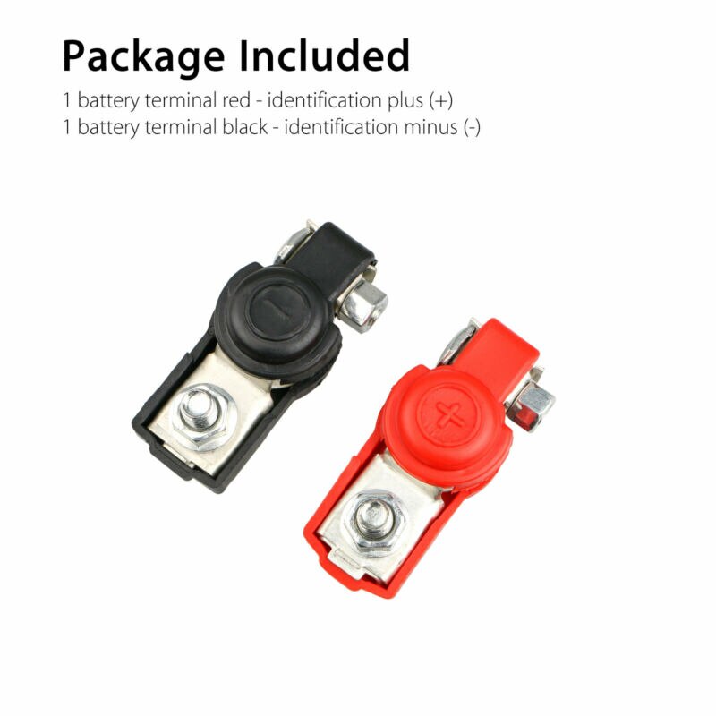 2pcs Battery Terminal Cable Clamp Negative + Positive Top-Post Load Capacity 400A Car Accessory For SAE And DIN Batteries