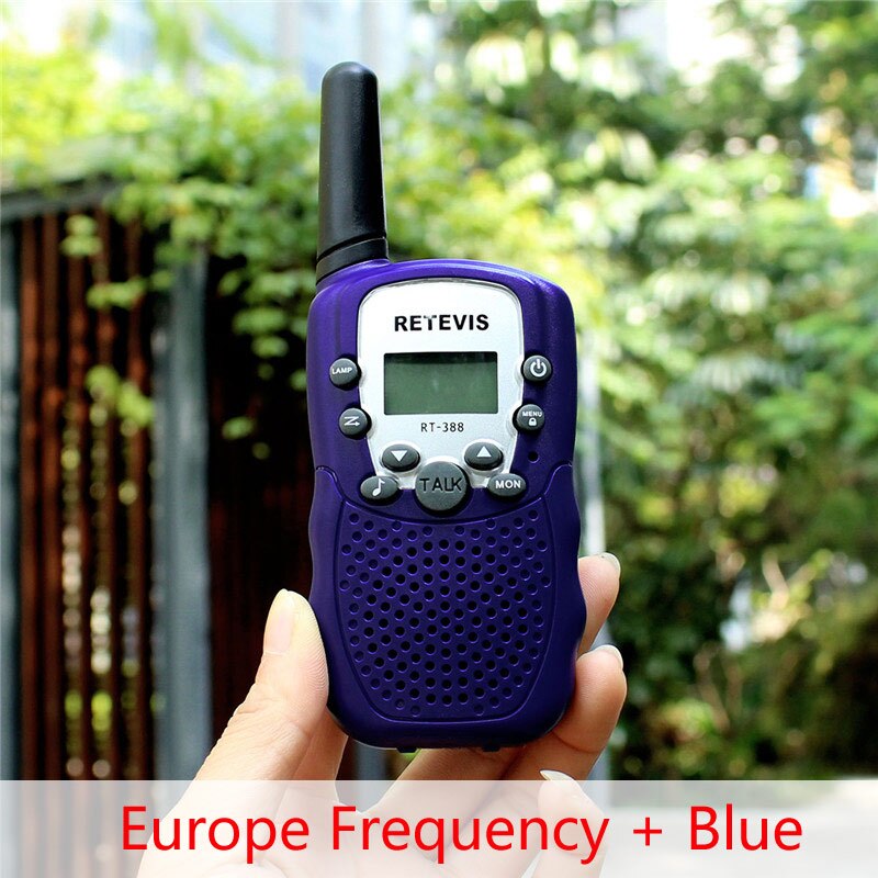 1 pc Retevis RT388 Mini Walkie Talkie Kids Radio 0.5W 8/22CH VOX Flashlight Handy Transceiver Children Toy Radio J7027: EU Freq and Blue